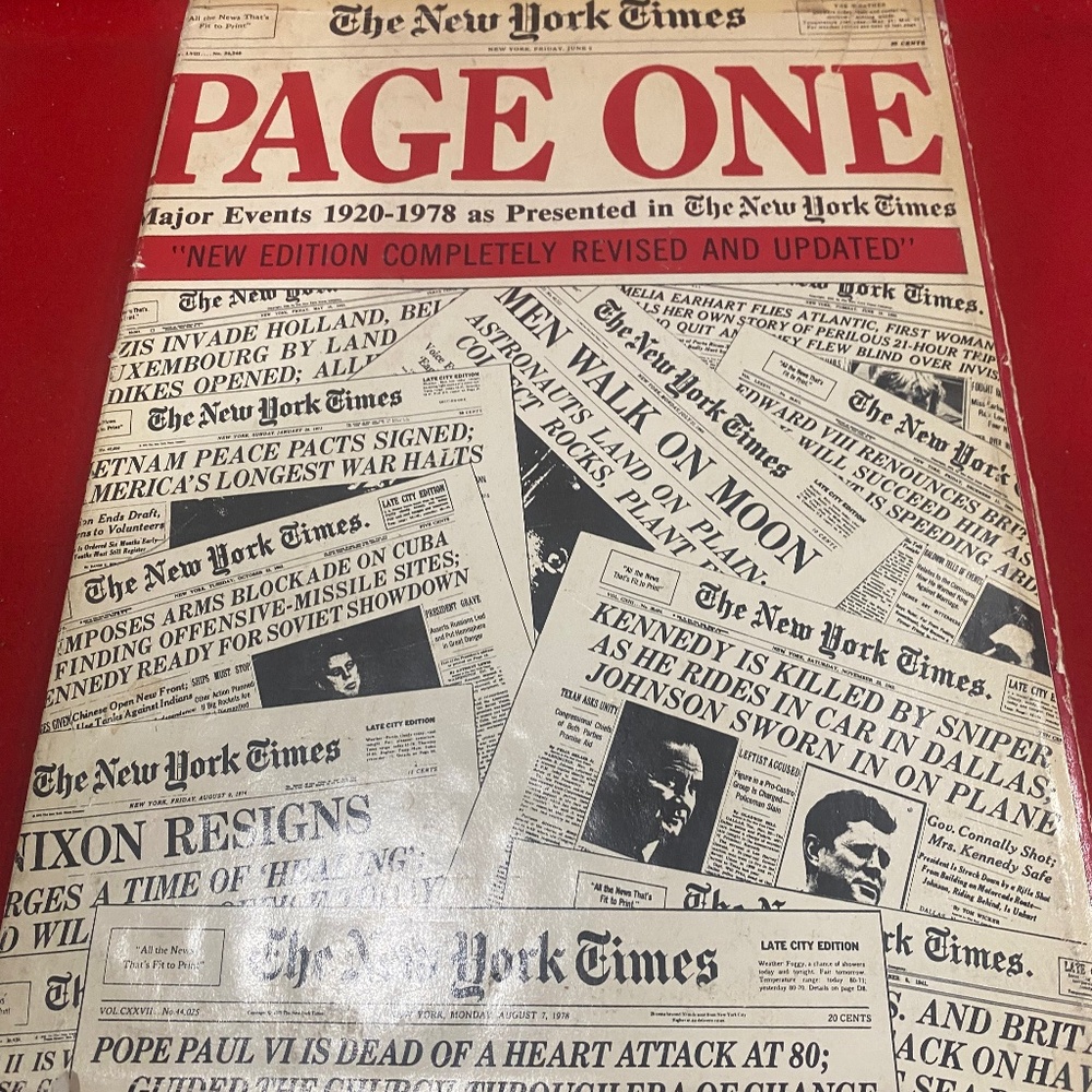 New York Times PAGE ONE 292 Pages